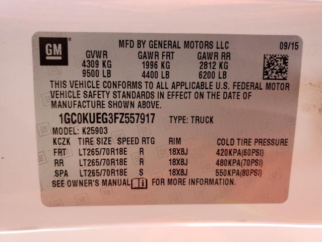 1GC0KUEG3FZ557917 | 2015 CHEVROLET SILVERADO