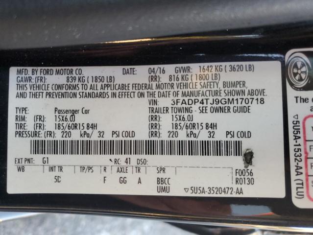 2016 FORD FIESTA 3FADP4TJ9GM170718
