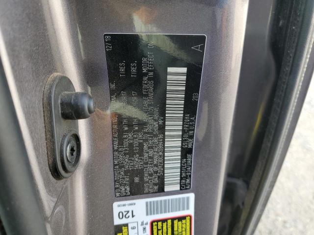 2019 TOYOTA SIENNA XLE - 5TDYZ3DC3KS994416