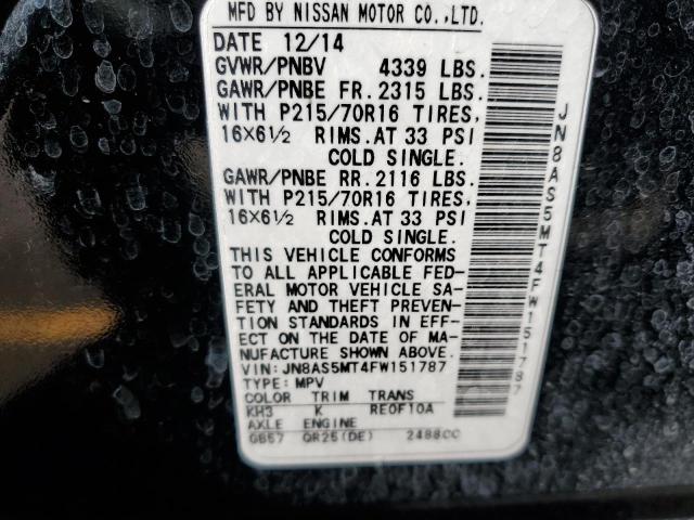 JN8AS5MT4FW151787 Nissan Rogue Select S