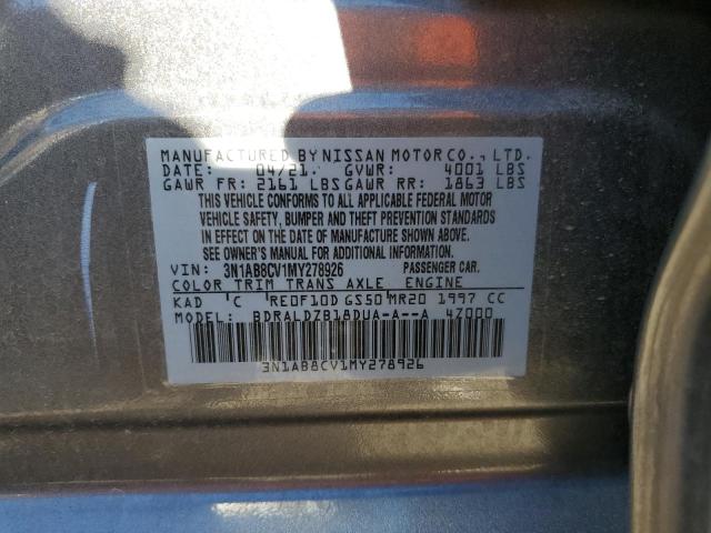 3N1AB8CV1MY278926 Nissan SENTRA SV