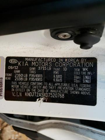 VIN KNDJT2A5XD7520768 2013 KIA Soul no.12