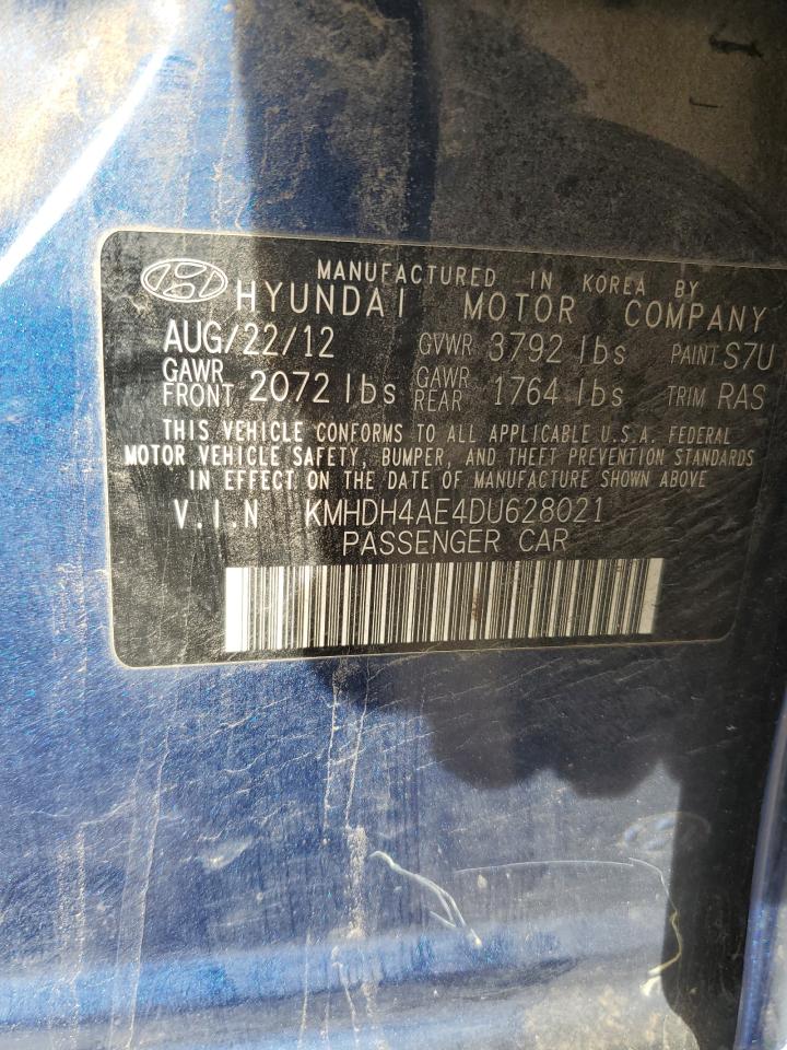 KMHDH4AE4DU628021 2013 Hyundai Elantra Gls