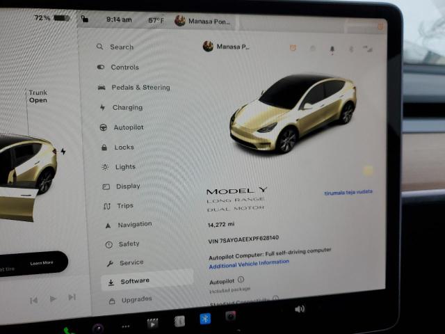 7SAYGAEEXPF628140 | 2023 TESLA MODEL Y