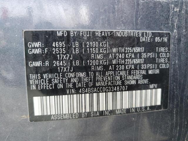 2016 SUBARU OUTBACK 2. - 4S4BSACC0G3348707