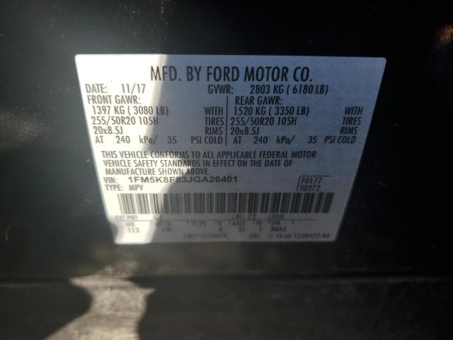 1FM5K8F83JGA26401 | 2018 FORD EXPLORER L