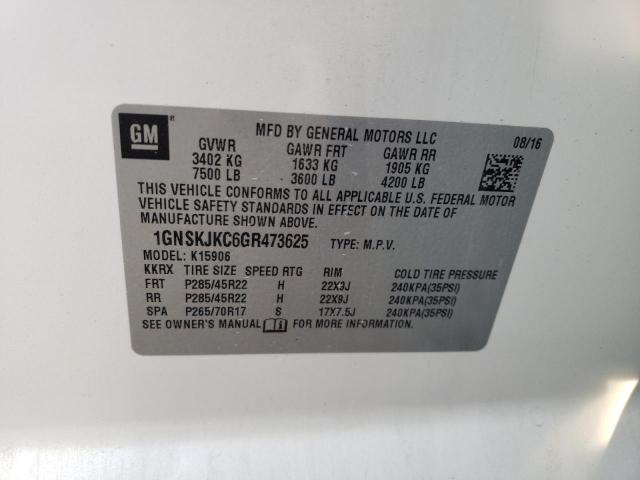 2016 CHEVROLET SUBURBAN L - 1GNSKJKC6GR473625