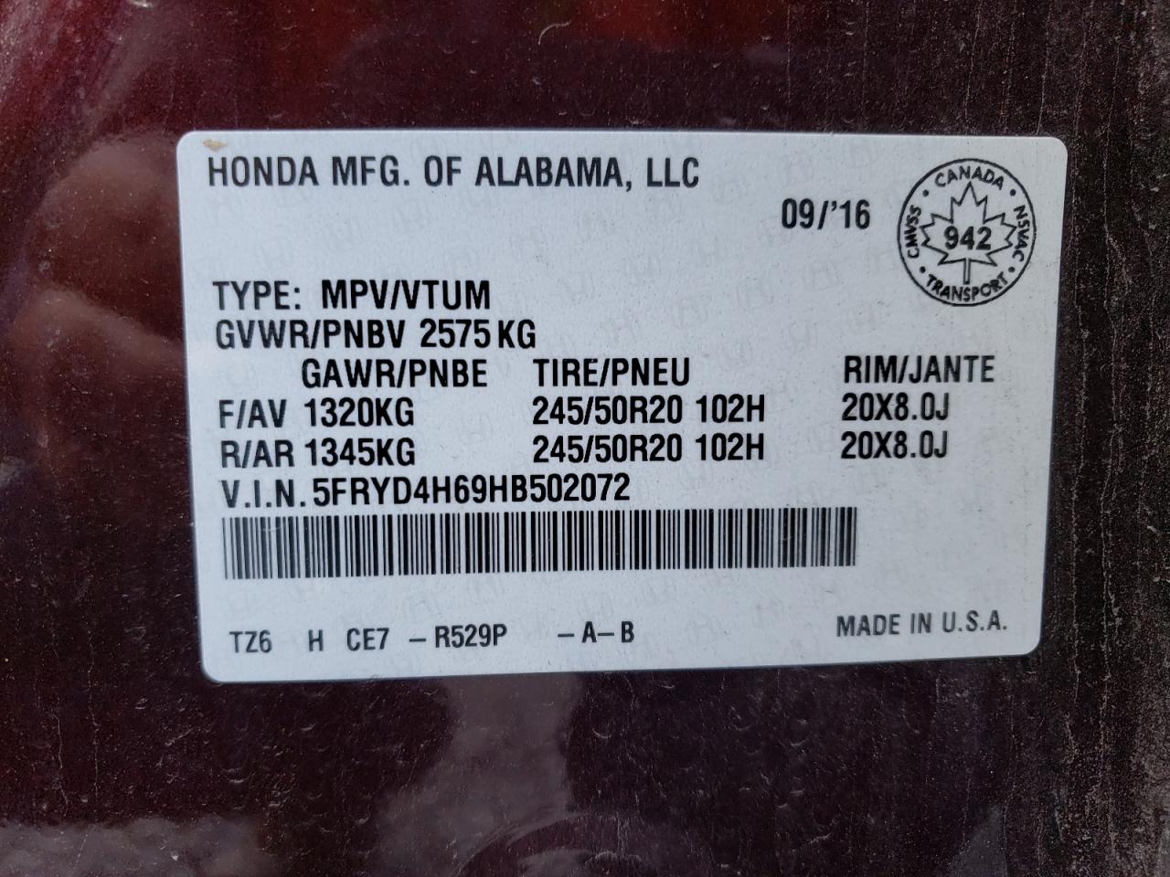 5FRYD4H69HB502072 2017 Acura Mdx Technology