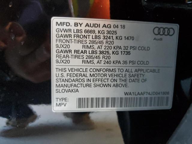 VIN WA1LAAF74JD041806 2018 Audi Q7, Premium Plus no.12