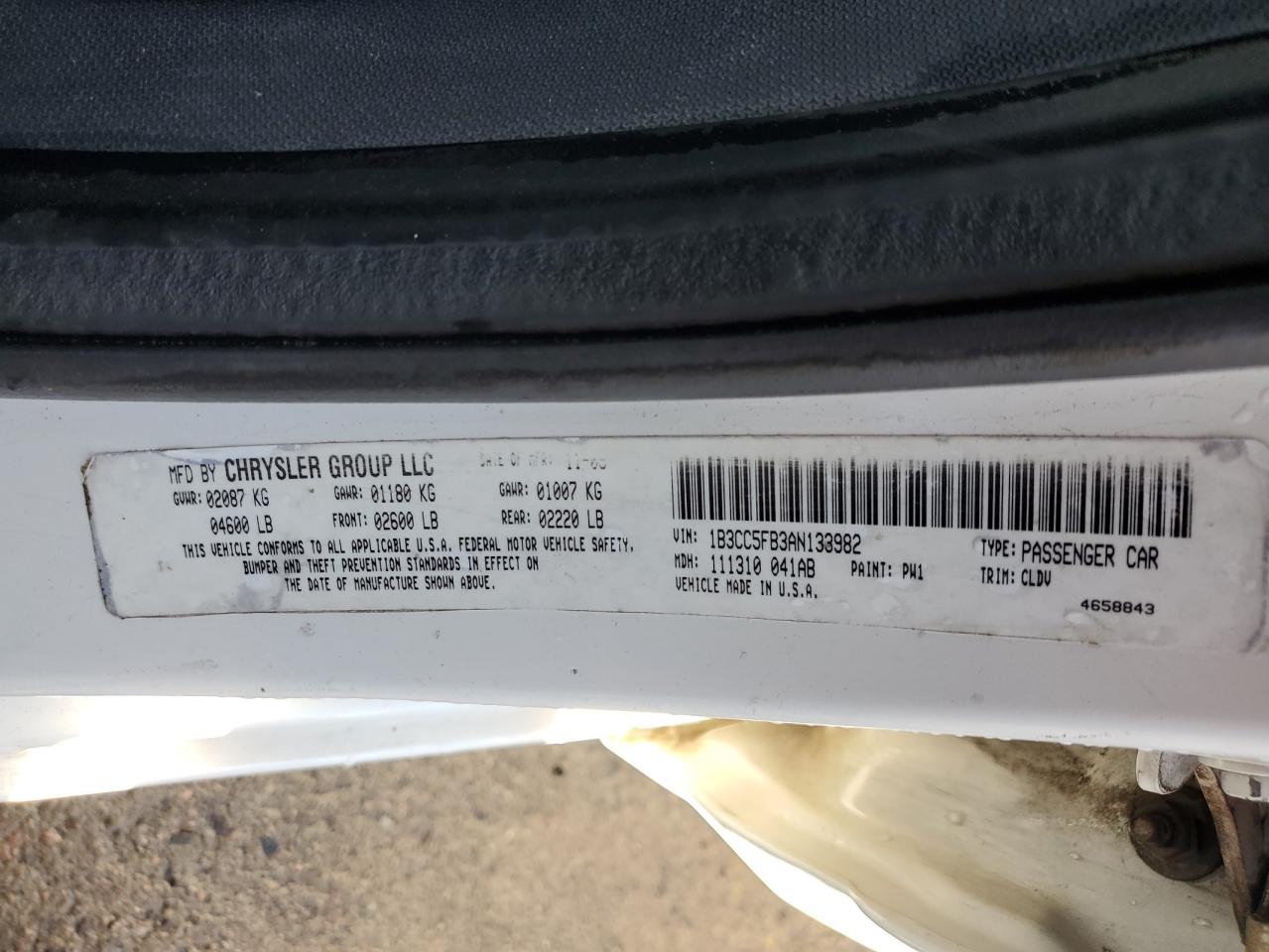 1B3CC5FB3AN133982 2010 Dodge Avenger R/T