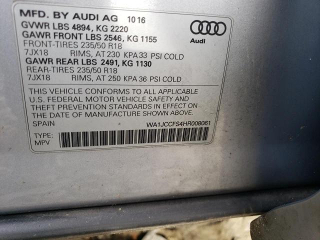 WA1JCCFS4HR008061 | 2017 Audi q3 premium plus