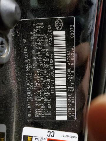 2020 TOYOTA AVALON XSE 4T1FZ1FBXLU046894