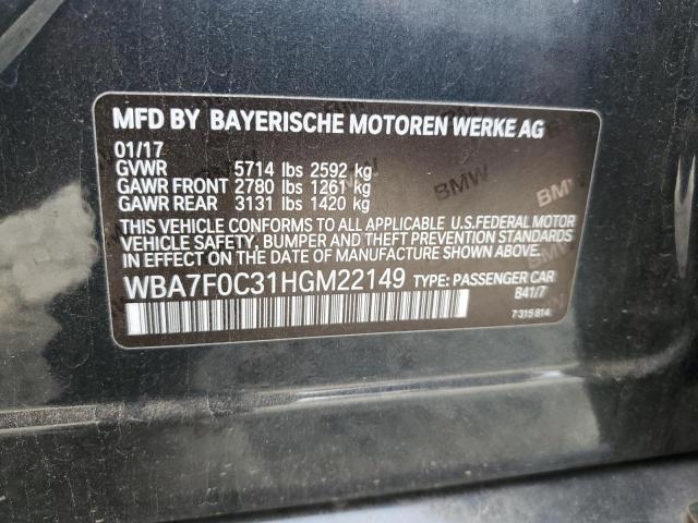 VIN WBA7F0C31HGM22149 2017 BMW 7 Series, 750 I no.12