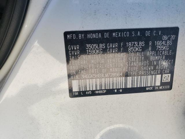 3HGGK5H89LM728564 Honda FIT EX