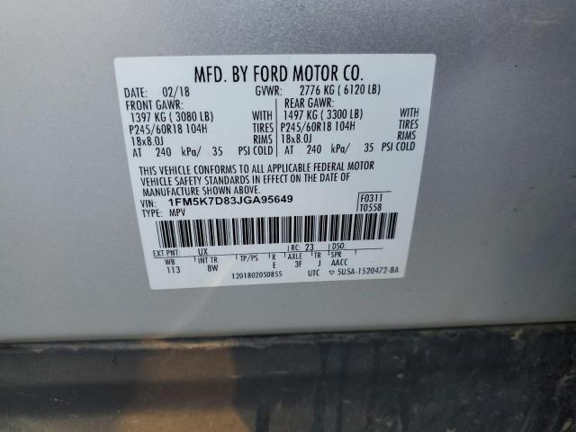 2018 FORD EXPLORER X - 1FM5K7D83JGA95649
