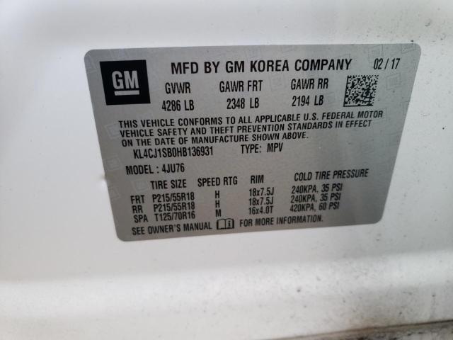 KL4CJ1SB0HB136931 Buick Encore Sport Touring