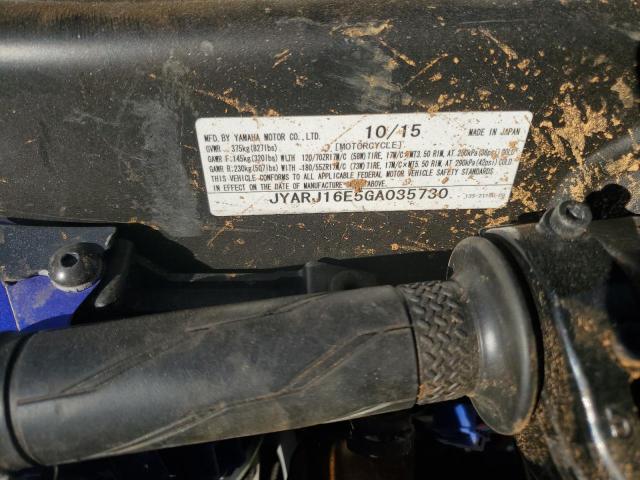 2016 YAMAHA YZFR6 JYARJ16E5GA035730