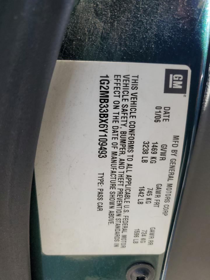 1G2MB33BX6Y109493 2006 Pontiac Solstice