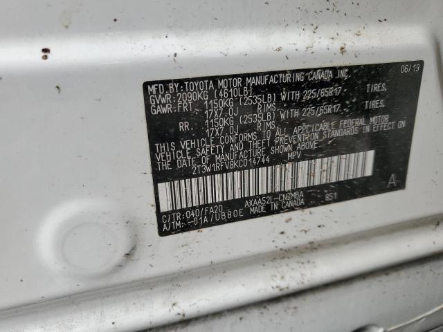 2T3W1RFV8KC014744 | 2019 Toyota rav4 xle