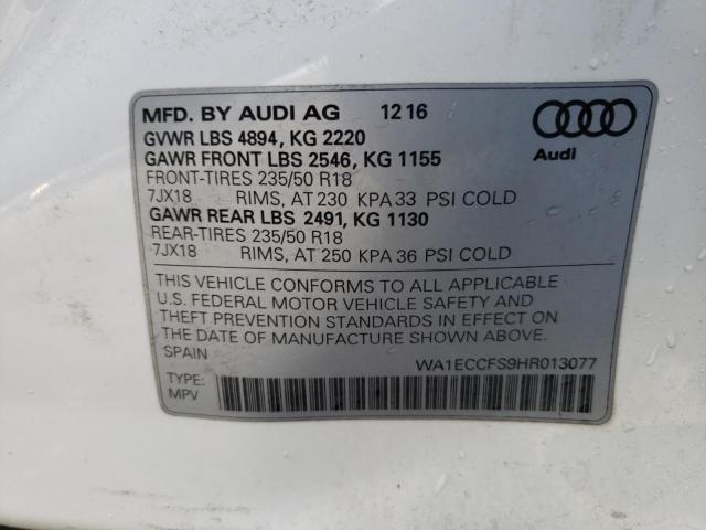 WA1ECCFS9HR013077 | 2017 AUDI Q3 PREMIUM