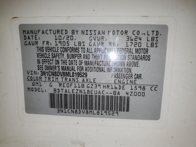 3N1CN8DV8ML819529 | 2021 NISSAN VERSA S