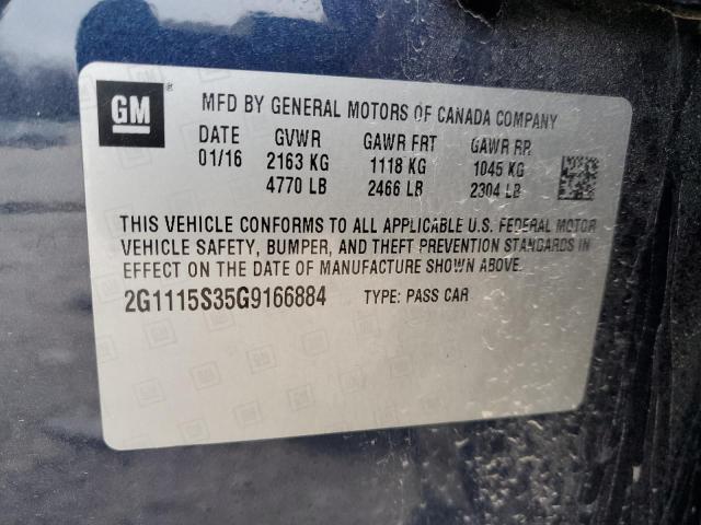 2G1115S35G9166884 | 2016 CHEVROLET IMPALA LT