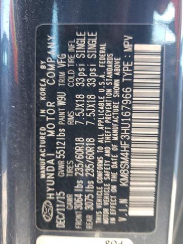 KM8SM4HF3HU167966 Hyundai Santa Fe Se