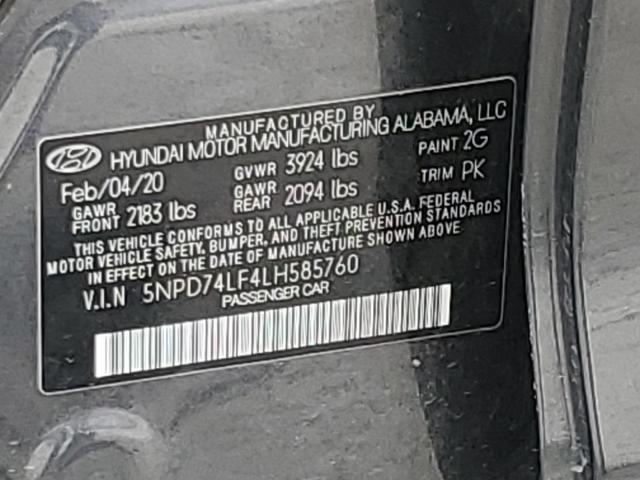 5NPD74LF4LH585760 | 2020 HYUNDAI ELANTRA SE