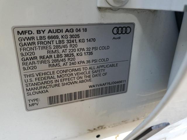 VIN WA1VAAF75JD040611 2018 Audi Q7, Prestige no.13