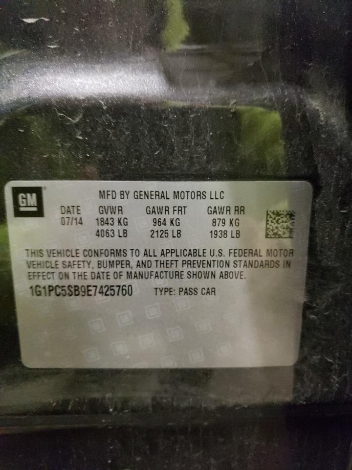 1G1PC5SB9E7425760 2014 Chevrolet Cruze Lt