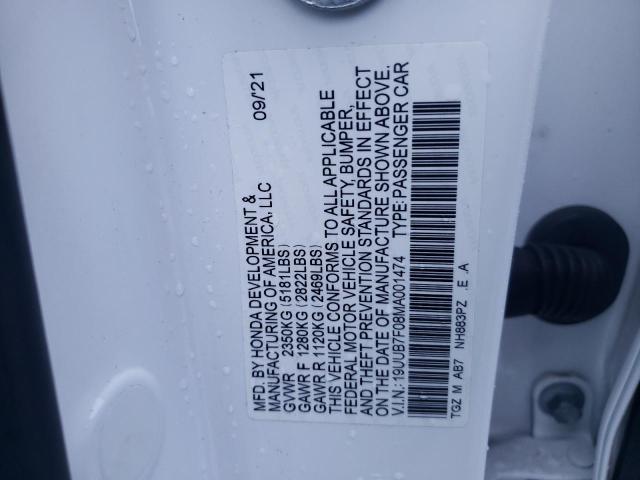 19UUB7F08MA001474 | 2021 ACURA TLX TYPE S