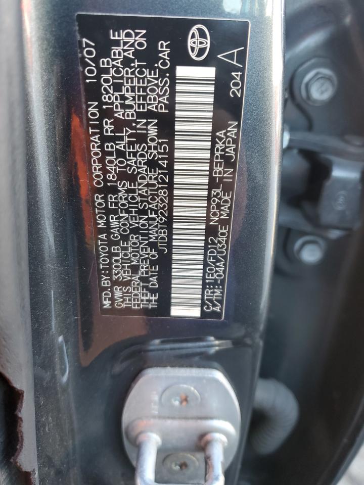 JTDBT923281214151 2008 Toyota Yaris