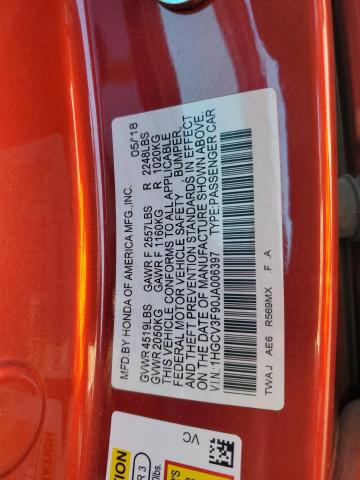 1HGCV3F90JA006397 Honda Accord Touring Hybrid