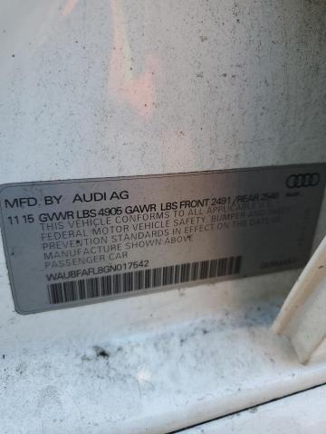 2016 AUDI A4 PREMIUM S-LINE WAUBFAFL8GN017542