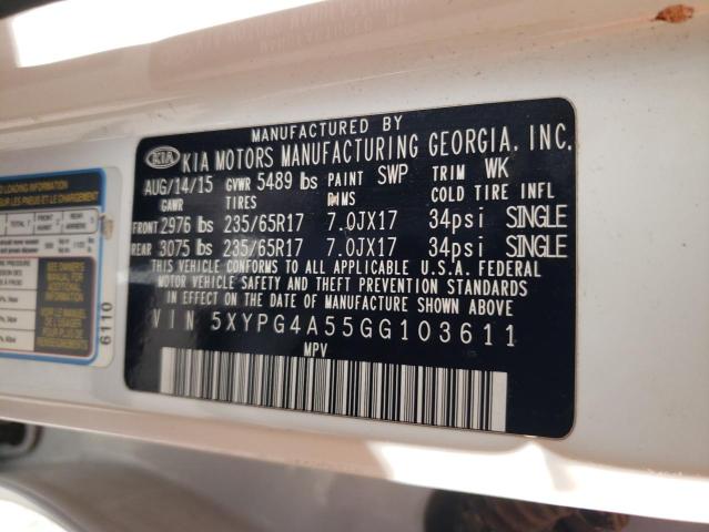 5XYPG4A55GG103611 KIA SORENTO LX