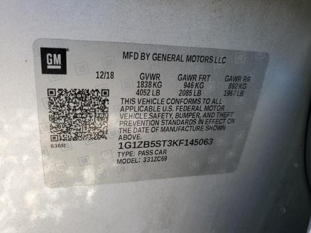 1G1ZB5ST3KF145063 | 2019 Chevrolet malibu ls