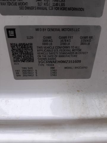 1GCRWAEH0MZ151609 Chevrolet Silverado C1500
