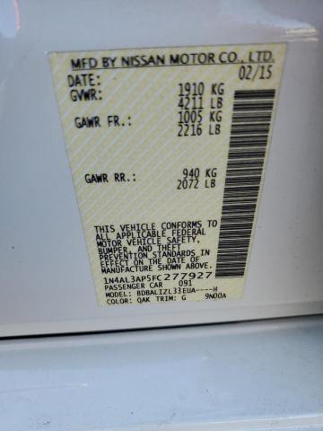 1N4AL3AP5FC277927 Nissan ALTIMA 2.5