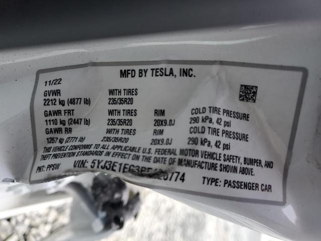 2023 TESLA MODEL 3 - 5YJ3E1EC3PF420774