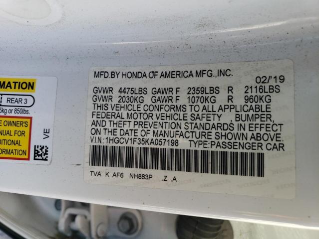 1HGCV1F35KA057198 | 2019 HONDA ACCORD SPO