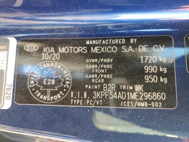 3KPF54AD1ME296860 | 2021 KIA FORTE EX