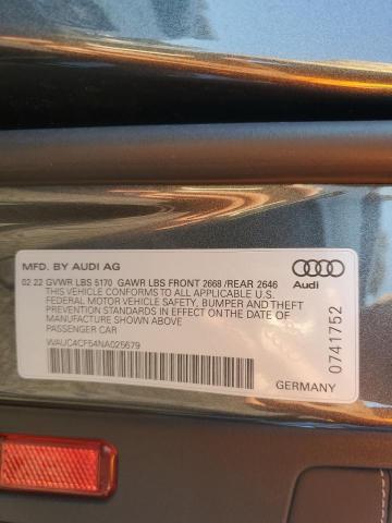 2022 AUDI S5 PREMIUM - WAUC4CF54NA025679