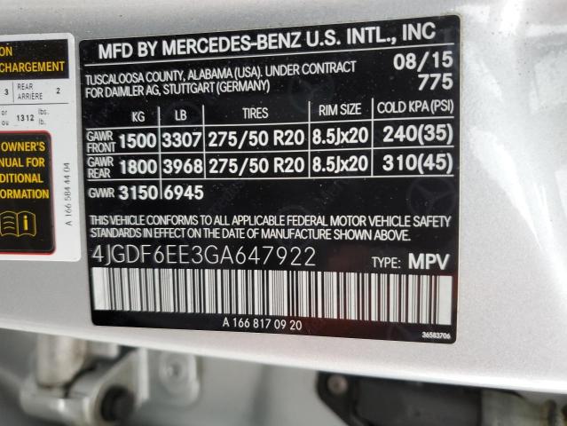 VIN 4JGDF6EE3GA647922 2016 Mercedes-Benz GL-Class, ... no.13