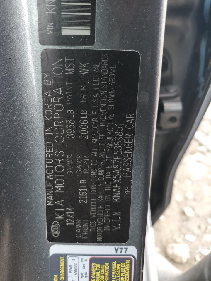 Lot #2206582140 2015 KIA FORTE EX