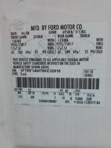 1FTRF14W78KE32918 | 2008 Ford f150