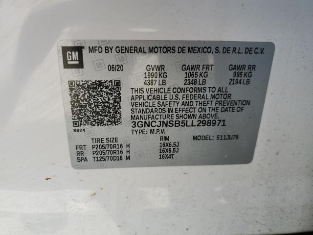 3GNCJNSB5LL298971 | 2020 Chevrolet trax ls