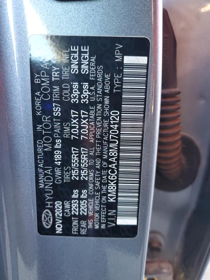 km8k6caa8mu704120 KM8K6CAA8MU704120 2021 Hyundai Kona Sel Plus