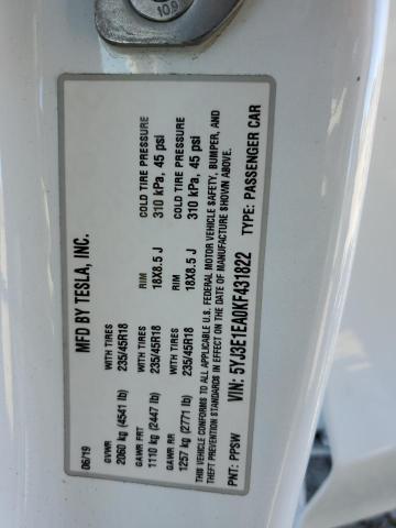 2019 TESLA MODEL 3 - 5YJ3E1EA0KF431822