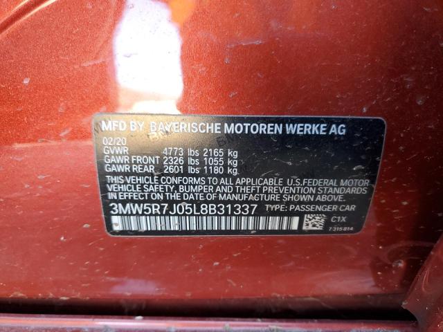 3MW5R7J05L8B31337 | 2020 BMW 330XI