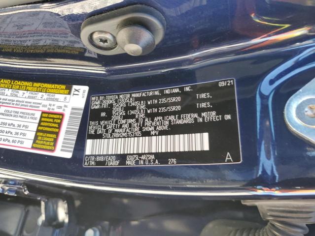 VIN 5TDLZRBH2MS153105 2021 Toyota Highlander, Xse no.13